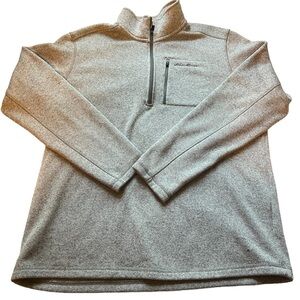 Eddie Bauer Men’s 1/4 Zip Fleece Light Gray